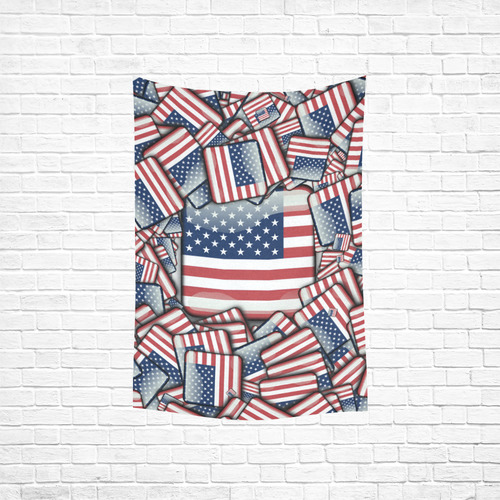 Flag_United_States_by_JAMColors Cotton Linen Wall Tapestry 40"x 60"