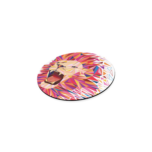 lion roaring polygon triangles Round Coaster