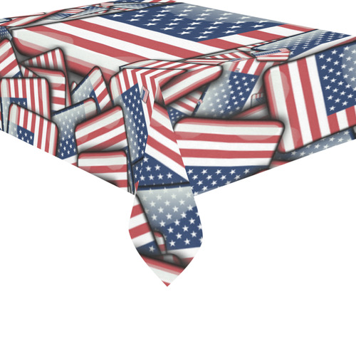 Flag_United_States_by_JAMColors Cotton Linen Tablecloth 60"x 84"