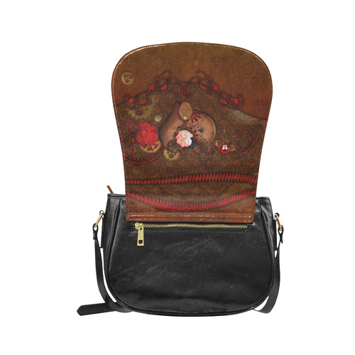 Steampunk heart with roses, valentines Classic Saddle Bag/Large (Model 1648)