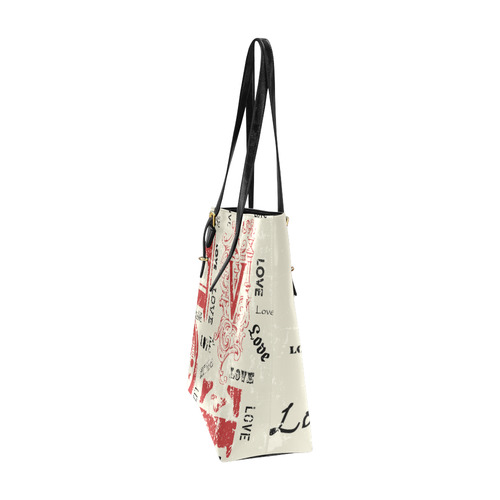 Love Red Black Valentine Grunge Background Euramerican Tote Bag/Small (Model 1655)