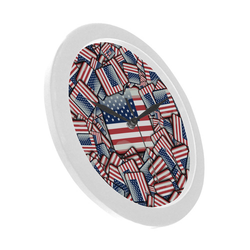 Flag_United_States_by_JAMColors Circular Plastic Wall clock