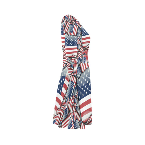Flag_United_States_by_JAMColors 3/4 Sleeve Sundress (D23)