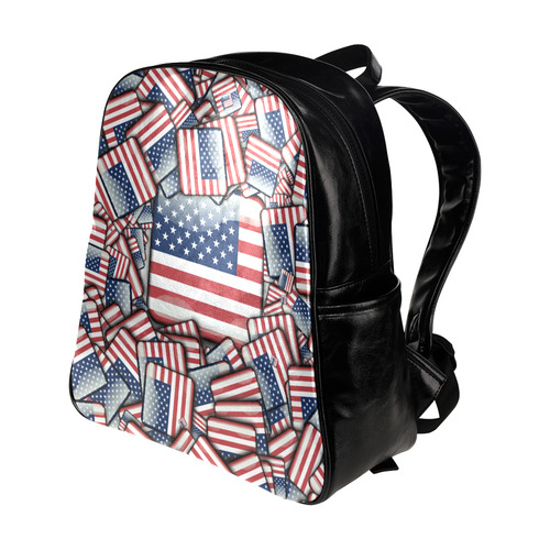 Flag_United_States_by_JAMColors Multi-Pockets Backpack (Model 1636)