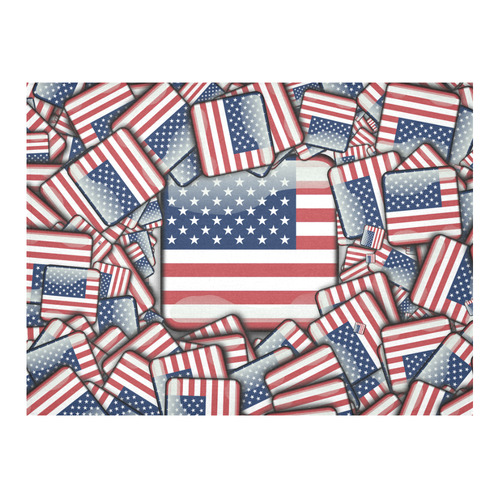 Flag_United_States_by_JAMColors Cotton Linen Tablecloth 52"x 70"