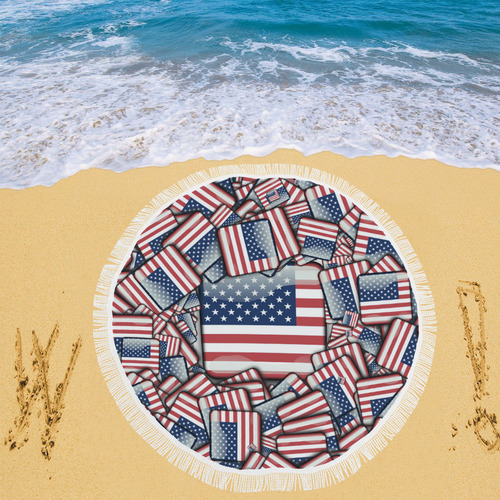 Flag_United_States_by_JAMColors Circular Beach Shawl 59"x 59"