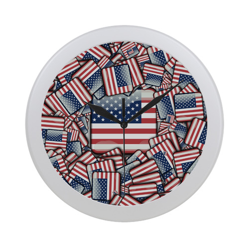 Flag_United_States_by_JAMColors Circular Plastic Wall clock