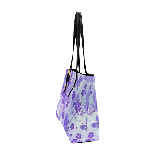 Purple Butterfly Garden Euramerican Tote Bag/Large (Model 1656)