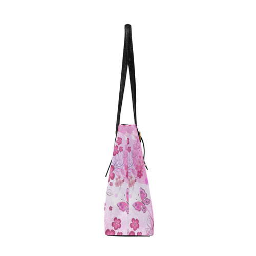 Pink Butterfly Garden Euramerican Tote Bag/Large (Model 1656)