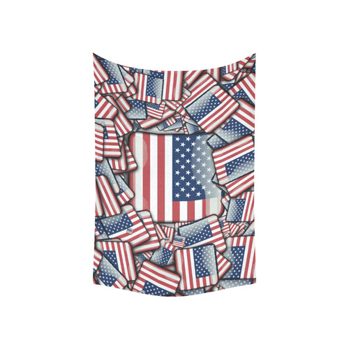 Flag_United_States_by_JAMColors Cotton Linen Wall Tapestry 60"x 40"