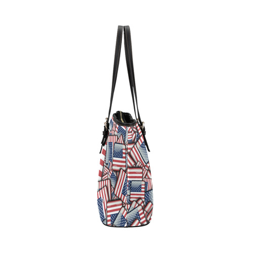 Flag_United_States_by_JAMColors Leather Tote Bag/Large (Model 1651)