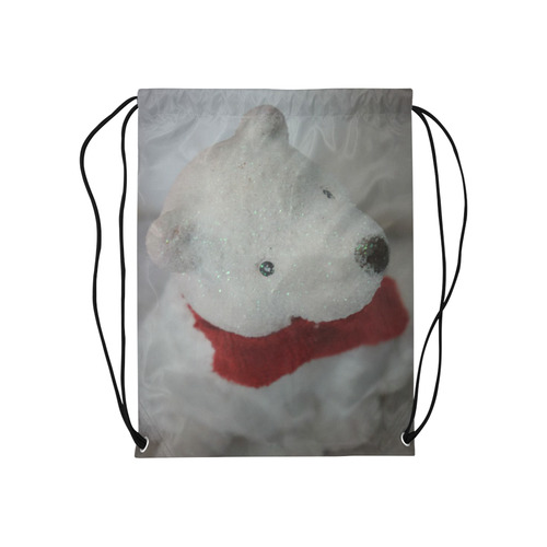 cute little polar bear, deco Medium Drawstring Bag Model 1604 (Twin Sides) 13.8"(W) * 18.1"(H)