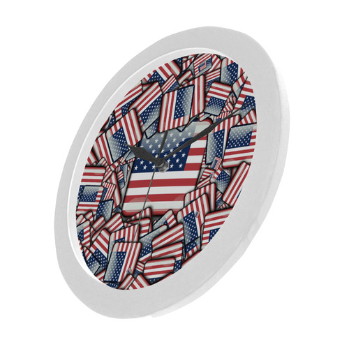 Flag_United_States_by_JAMColors Circular Plastic Wall clock