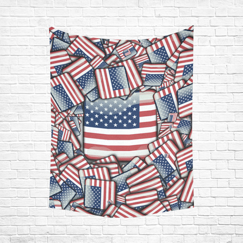 Flag_United_States_by_JAMColors Cotton Linen Wall Tapestry 60"x 80"