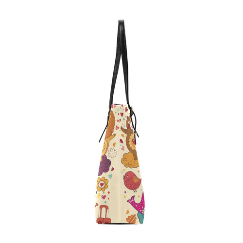 Cute Animals Elephant Whale Love Floral Euramerican Tote Bag/Small (Model 1655)