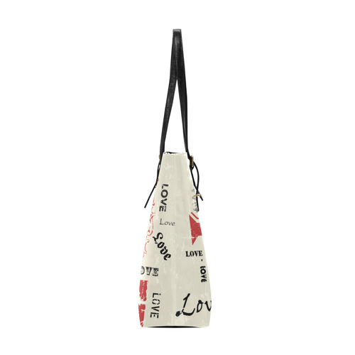 Love Red Black Valentine Grunge Background Euramerican Tote Bag/Small (Model 1655)