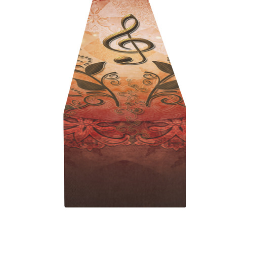 Music, clef on antique design Table Runner 14x72 inch