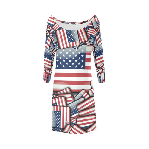 Flag_United_States_by_JAMColors Bateau A-Line Skirt (D21)