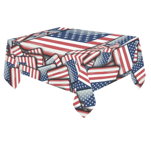 Flag_United_States_by_JAMColors Cotton Linen Tablecloth 60"x 84"