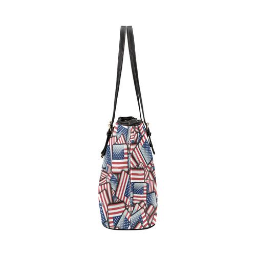 Flag_United_States_by_JAMColors Leather Tote Bag/Large (Model 1651)