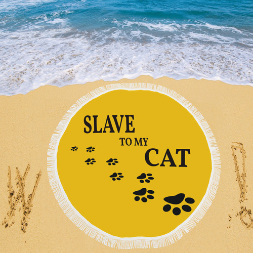 Slave To My Cat Circular Beach Shawl 59"x 59"