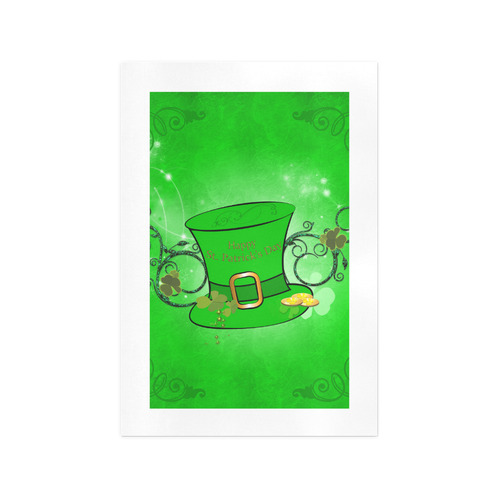 Happy St. Patrick's day, hat and clovers Art Print 13‘’x19‘’