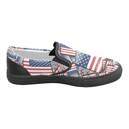 Flag_United_States_by_JAMColors Slip-on Canvas Shoes for Men/Large Size (Model 019)