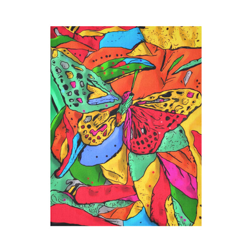 Fly my butterfly by Nico Bielow Cotton Linen Wall Tapestry 60"x 80"