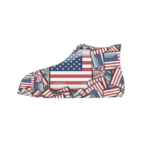 Flag_United_States_by_JAMColors Aquila High Top Microfiber Leather Men's Shoes/Large Size (Model 032)