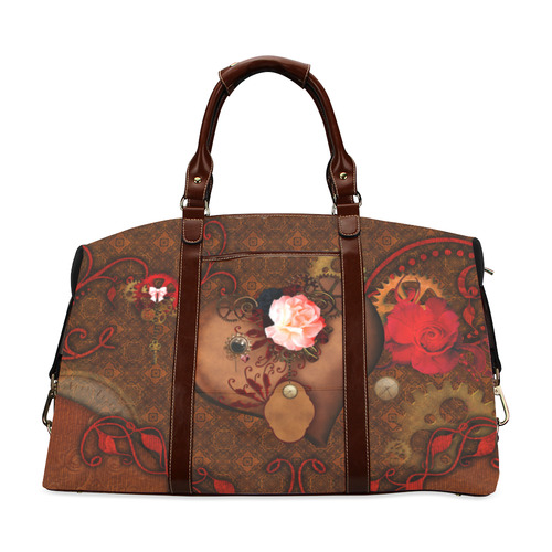 Steampunk heart with roses, valentines Classic Travel Bag (Model 1643) Remake