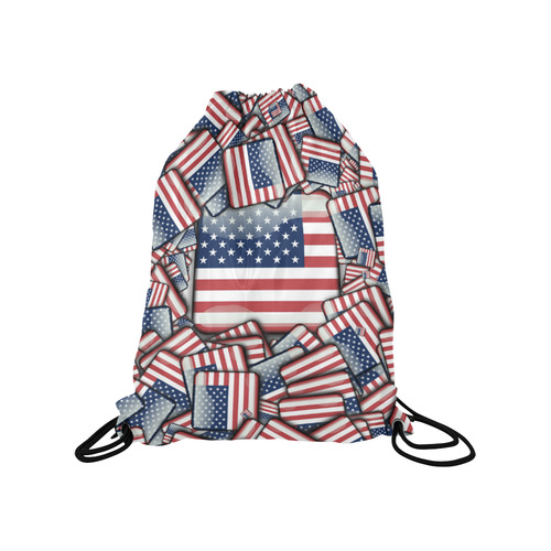 Flag_United_States_by_JAMColors Medium Drawstring Bag Model 1604 (Twin Sides) 13.8"(W) * 18.1"(H)