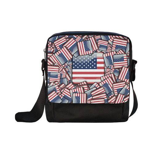 Flag_United_States_by_JAMColors Crossbody Nylon Bags (Model 1633)