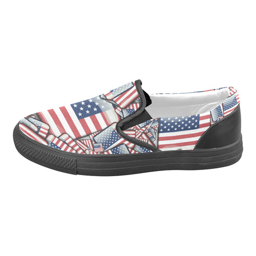 Flag_United_States_by_JAMColors Slip-on Canvas Shoes for Men/Large Size (Model 019)