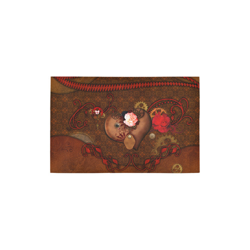Steampunk heart with roses, valentines Area Rug 2'7"x 1'8‘’