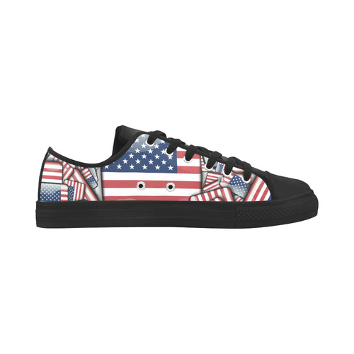 Flag_United_States_by_JAMColors Aquila Microfiber Leather Women's Shoes/Large Size (Model 031)