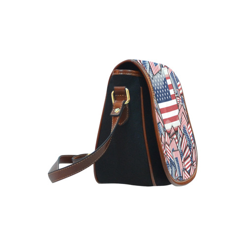 Flag_United_States_by_JAMColors Saddle Bag/Small (Model 1649)(Flap Customization)