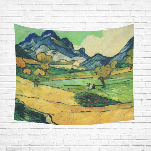 Van Gogh Mont Gaussier Mas Saint-Paul Cotton Linen Wall Tapestry 60"x 51"