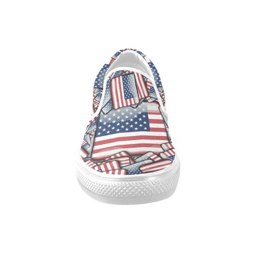 Flag_United_States_by_JAMColors Slip-on Canvas Shoes for Men/Large Size (Model 019)