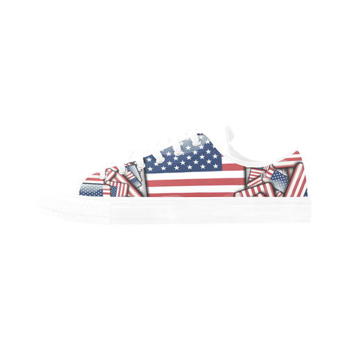 Flag_United_States_by_JAMColors Aquila Microfiber Leather Women's Shoes/Large Size (Model 031)