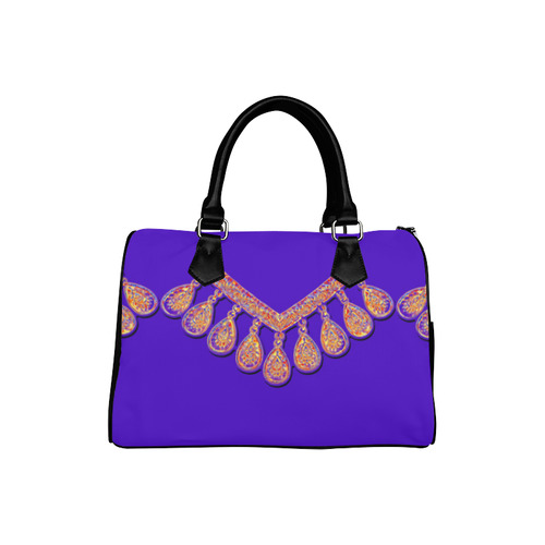 Jewelry COLLIER GARLAND Purple Orange Boston Handbag (Model 1621)