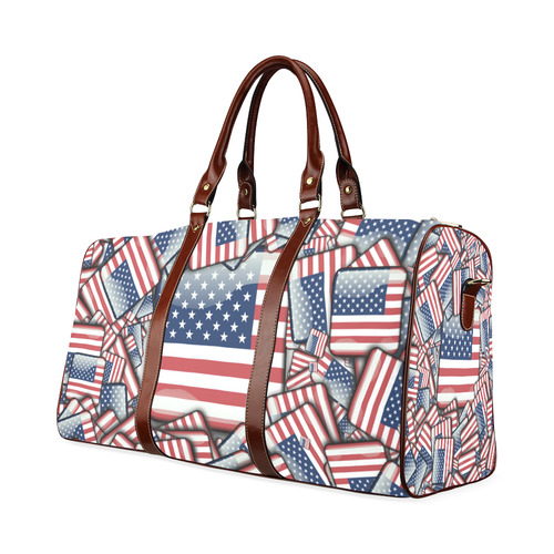 Flag_United_States_by_JAMColors Waterproof Travel Bag/Large (Model 1639)