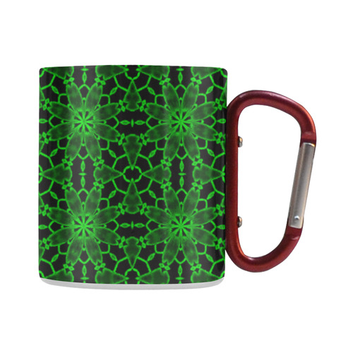 Black and Green Floral Lace Classic Insulated Mug(10.3OZ)