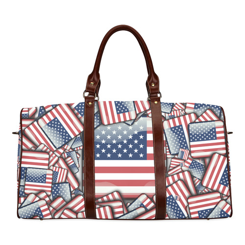 Flag_United_States_by_JAMColors Waterproof Travel Bag/Large (Model 1639)