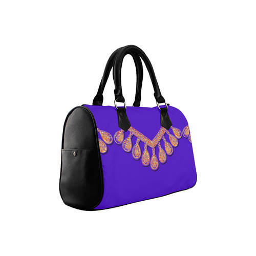 Jewelry COLLIER GARLAND Purple Orange Boston Handbag (Model 1621)