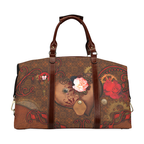 Steampunk heart with roses, valentines Classic Travel Bag (Model 1643) Remake