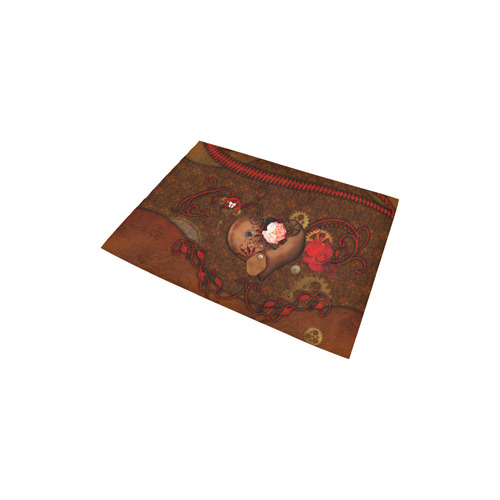 Steampunk heart with roses, valentines Area Rug 2'7"x 1'8‘’