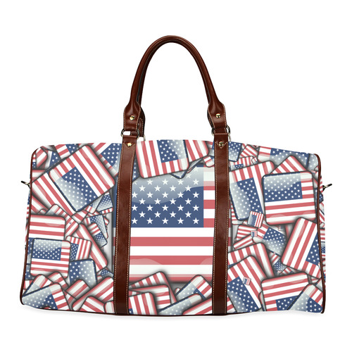 Flag_United_States_by_JAMColors Waterproof Travel Bag/Large (Model 1639)