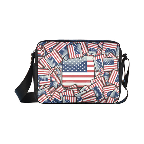 Flag_United_States_by_JAMColors Classic Cross-body Nylon Bags (Model 1632)