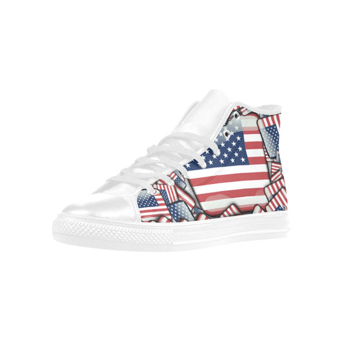 Flag_United_States_by_JAMColors Aquila High Top Microfiber Leather Men's Shoes/Large Size (Model 032)