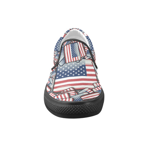 Flag_United_States_by_JAMColors Slip-on Canvas Shoes for Men/Large Size (Model 019)